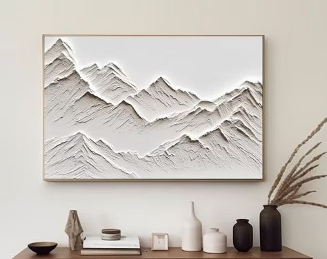 LiArtworks - Etsy Hong Kong Spackle Art Mountains, Plaster Mountain Art, Sparkle Art, Plaster Wall Art, Square Painting, Textured Canvas Art, Plaster Art, Mountain Paintings, Art Painting Acrylic