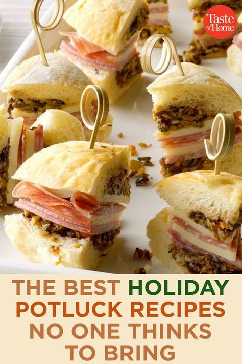 The Best Holiday Potluck Recipes No One Thinks to Bring Dishes To Bring To A Party Holiday, Bring To Work Treats, New Holiday Recipes, New Years Potluck Ideas Food, New Year Potluck Ideas, Best Food To Bring To A Potluck, Easy Delicious Potluck Recipes, Best Things To Bring To A Potluck, Veggie Potluck Ideas