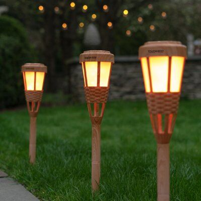 Touch of ECO Bamboo Solar Powered Tiki Torch Ball Jar Lights, Canning Jar Lights, Solar Light Projects, Tiki Lights, Mason Jar Light Fixture, Solar Light Crafts, Solar Mason Jars, Tiki Torches, Solar Lanterns