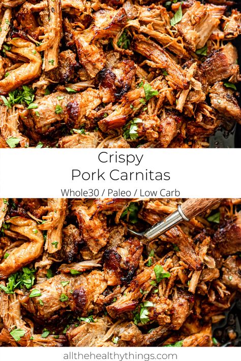 Dairy Free Recipes Easy, Slow Cooked Pulled Pork, Pork Carnitas Slow Cooker, Paleo Pork, Easy Whole 30 Recipes, Carnitas Recipe, Dutch Oven Cooking, Pork Carnitas, Paleo Recipes Easy