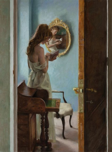 Vicente Romero Redondo... | Kai Fine Art Rennaissance Art, Soyut Sanat Tabloları, Classic Paintings, Old Paintings, Sketchbook Inspiration, Romantic Art, Ethereal Art, Classical Art, A Mirror