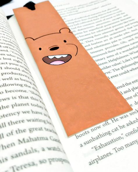 Easy Book Mark Ideas Aesthetic, Cute Easy Bookmark Ideas, Book Mark Aesthetic, Bookmarks Handmade Aesthetic, Bare Bears Aesthetic, We Bare Bears Aesthetic, Easy Bookmark Ideas, Book Mark Ideas, Bookmarks For Men