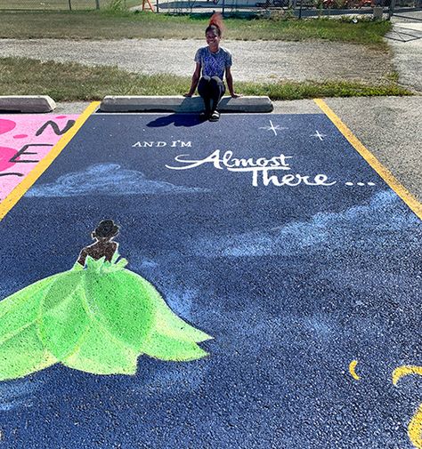 Princess And The Frog Senior Parking, Tiana Senior Parking Spot, Princess Tiana Senior Parking Spot, Princess And The Frog Senior Parking Spot, Parking Lot Senior Painting, Fun Parking Spot Ideas, Tiana Parking Spot, Princess Tiana Parking Spot, Cute Parking Spot Paintings Senior