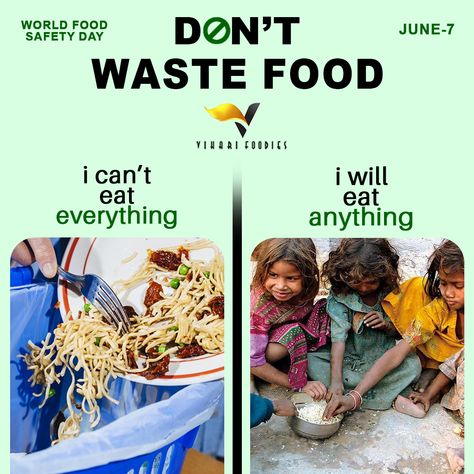 Food Awareness Poster, Food Waste Awareness Poster, Food Waste Photography, Don't Waste Food Poster, Don't Waste Food Quotes, Food Donation Poster, Waste Food Poster, Food Wastage Posters, World Food Safety Day Poster