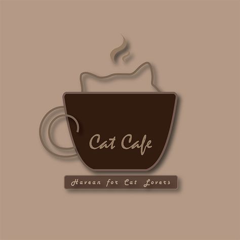 Cat Cafe Ideas Coffee Shop, Cat Cafe Decals Bloxburg, Cute Cafe Names, Coffee Shop Design Logo, Cat Cafe Ideas, Cat Cafe Interior, Cat Cafe Logo, Coffee Logo Ideas, Cat Cafe Aesthetic