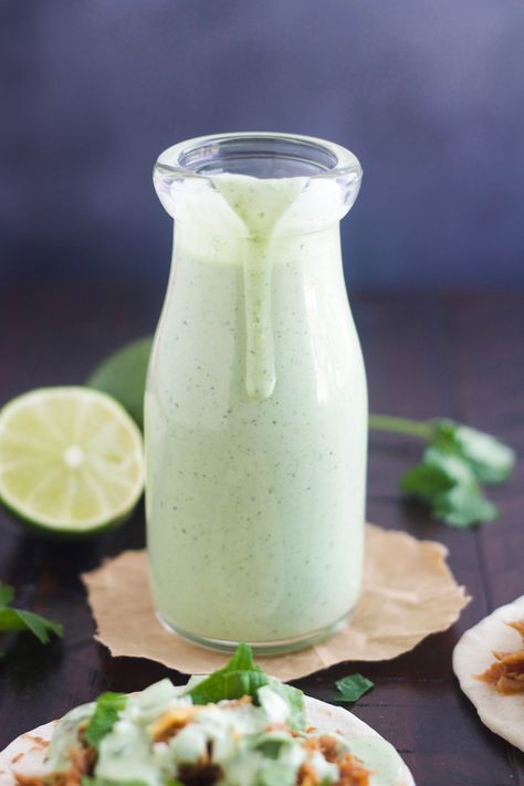 Creamy Tomatillo Dressing, Tomatillo Dressing, Avocado Ranch Dressing, Greek Yogurt Dressing, Dipping Sauces For Chicken, Buttermilk Ranch Dressing, Cafe Rio, Goddess Dressing, Avocado Ranch