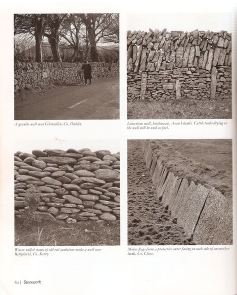 Dry stone walling | from Ireland's Traditional Crafts Irish Stone Walls, Dry Stone Walling, Stone Walls Garden, Landscape Rock, Landscaping Retaining Walls, Dry Stone Wall, Stone Architecture, Dry Stone, Landscape Concept