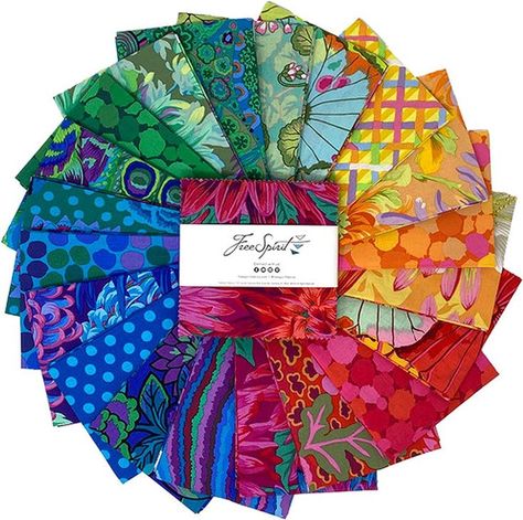 Precut Fabric Squares, Kaffe Fassett Fabric, Free Spirit Fabrics, Precut Fabric, Kaffe Fassett, Cotton Quilting Fabric, Charm Pack, Fabric Bundle, Fat Quarter Bundles