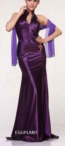 Purple Satin Dress Long Satin Dresses, Dream Prom Dress, Halter Dresses, Satin Gowns, Purple Lady, Silk Satin Dress, Fashion Week Spring 2014, Purple Dresses, I Love Purple