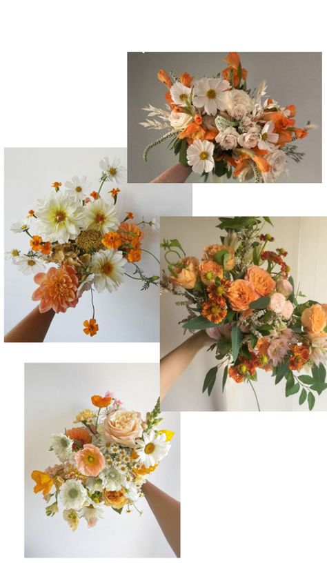 Marigold Fall Wedding, Orange Flowers For Wedding, Orange White And Green Wedding Flowers, Marigold Bouquet Wedding, Marigold Wedding Bouquet, Marigold Flower Arrangements, Academic Wedding, Marigold Wedding Flowers, Minimalist Wedding Flowers