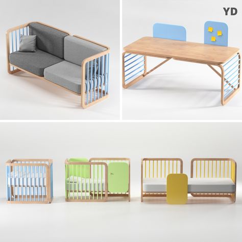 Multifunctional Kids Furniture, Modular Kids Furniture, Baby Furniture Ideas, Multifunctional Furniture Design Ideas, Children's Furniture, Children Furniture, Basic Design, Multi Purpose Furniture, Modular Product Design