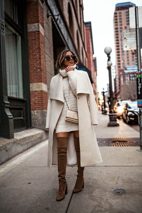 22 Stylish Outfits to Wear with Long Boots This Season Winter Style Guide, Winter Mode Outfits, Winter Outfits Cold, Statement Accessories, Outfit Trends, Instagram Outfits, Influencers Fashion, White Coat, Casual Winter Outfits