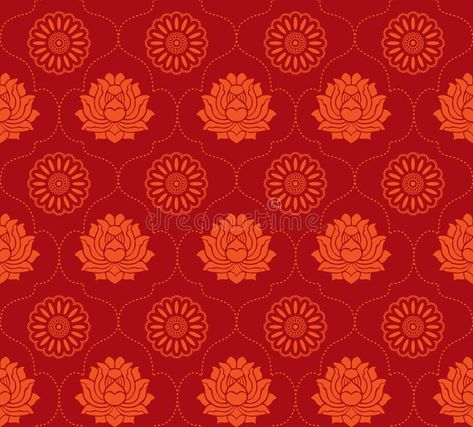 Red lotus seamless background. Red floral lotus seamless background inspired by , #Aff, #seamless, #background, #Red, #lotus, #floral #ad Indian Aesthetic Wallpaper, Traditional Color Palette, Asian Wallpaper, Indian Illustration, Red Lotus, Indian Patterns, Truck Art, Lotus Flowers, Pattern Images