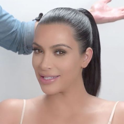 Kim Kardashian Sleek Ponytail, How To Get A Sleek Ponytail, Perfect Slick Ponytail, How To Sleek Ponytail, Tight Ponytail Hairstyles, How To Slick Back Hair Ponytail, Types Of Ponytails, Kim Kardashian Ponytail, Tight Ponytail