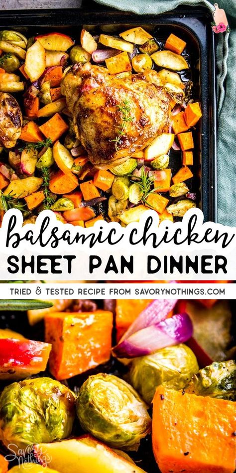 Fast Meal Prep, Chicken Sheet Pan Dinner, Sweet Potato Apple, Sprouting Sweet Potatoes, Chicken Sheet Pan, Balsamic Glazed Chicken, Sheet Pan Dinners Chicken, Sheet Pan Suppers, Sheet Pan Dinners Recipes