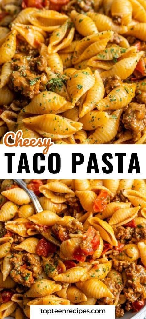 Cheesy Taco Pasta - Top Recipes Taco Pasta Casserole, Taco Pasta Recipe, Cheesy Taco Pasta, Taco Pasta Recipes, Easy Fast Dinner Recipes, Healthy Beef Recipes, Taco Pasta, Italian Spices, Beef Casserole Recipes