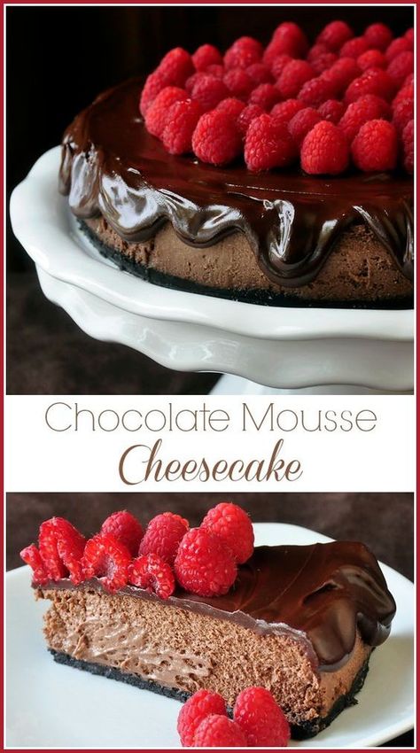 Cheesecake Mousse Recipe, Chocolate Mousse Cheesecake, Mousse Cheesecake, Simple Treats, Dessert Cheesecake, Rock Recipes, Baking Chocolate, Cheesecake Chocolate, Dessert Party