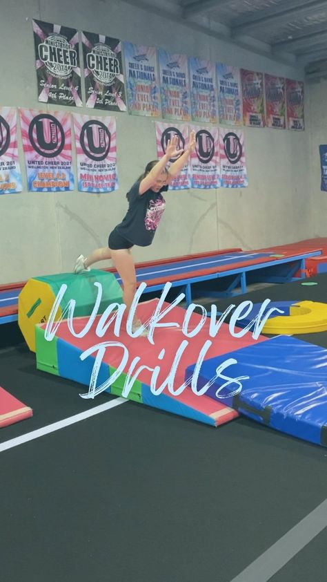 Gymnastics Beam Drills For Beginners, Squat On Drills Gymnastics, Basic Tumbling Drills, Backwalk Over Drills, Bridge Kickover Drills, Tumbling Drills For Beginners, Gymnastics Drills At Home, Gymnastics Floor Drills, Beginner Tumbling Drills