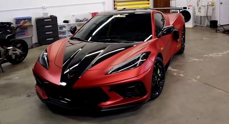 C8 Corvette Wrapped, Corvette C8, Luxury Cars Range Rover, Car Wrap Design, Cars And Coffee, Fancy Cars, Sweet Cars, Twin Turbo, Car Wrap