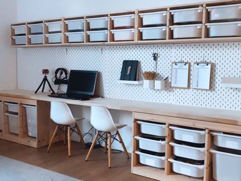 Ikea Trofast Teen Room, Ikea Pegboard Kids Room, Ikea Skadis Kids, Ikea Toy Storage Wall, Skadis Ikea Ideas Office, Kid Storage, Ikea Trofast Craft Room, Trofast Office, Trofast Craft Room