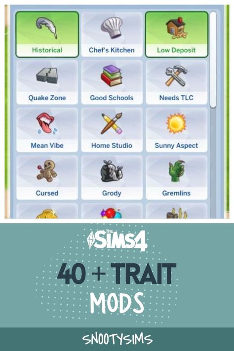 If you’re looking for the best custom traits mods for Sims 4 in 2022, you’re in luck! I’ve compiled here 40 fan-favorite trait mods that I’m definitely sure you’ll like. These traits are fun, exciting, and most important of all – they introduce new ways to play The Sims 4 for all ages from toddlers to elders! Ts4 Culture Cc, Aspirations Sims 4 Cc, Sims 4 Cc Attributes, Ts4 Lot Traits, Sims 4 Lots Traits, Sims 4 More Aspirations Mod, Sims 4 More Personality Traits, Sims 4 Immortal Trait, The Sims 4 Aspirations Mods