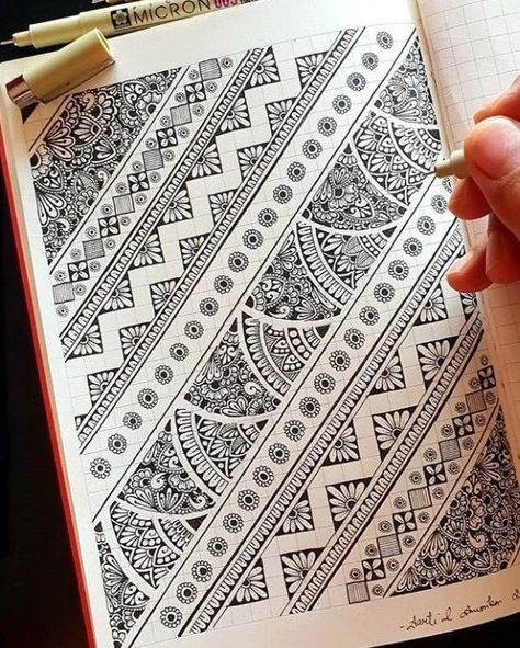 Zantangle Art Beginners, Zentangle Patterns Ideas Inspiration, Zentangle Mandala Art, Mandala Doodle Patterns, How To Draw Mandala For Beginners, Doodle Drawings Zentangle Patterns, Zentangle Drawings Ideas, Mandala Patterns For Beginners, Zentangle Art Beginners