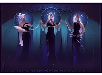 Fate Sisters Greek Mythology, Sisters Of Fate Greek Mythology, Moirai Greek Mythology, Sisters Of Fate, The Moirai, Goddess Of Fate, Thread Of Fate, Greek Gods And Goddesses, Greek And Roman Mythology