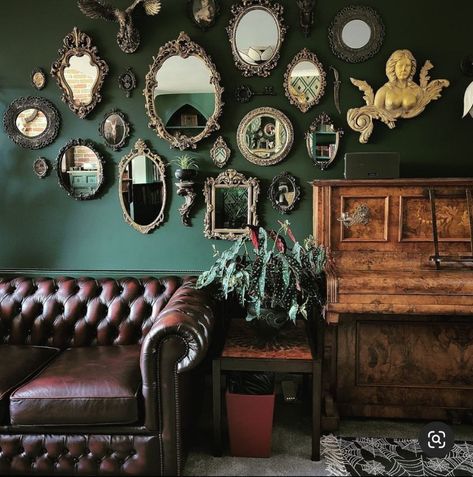 Dark Maximalism, Maximalism Decor, Whimsigoth Decor, Alternative Home Decor, Mirror Gallery Wall, Moody Decor, Maximalist Home, Dark Home Decor, Goth Home Decor