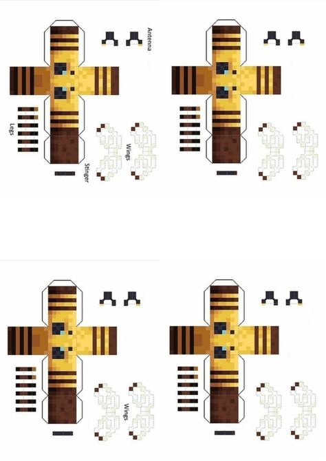 Bee Minecraft, Minecraft Bee, Origami Paper Art, Cool Minecraft, Bee Crafts, Origami Paper, Art Drawings Sketches, Drawing Sketches, Kids Playing