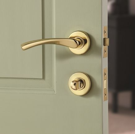 Garda Brass Rose privacy door handle Gold Door Handle, Gold Door Handles, Louvre Doors, Golden Door, Door Handles And Locks, Door Handles Modern, Internal Door Handles, Muswell Hill, Dental Office Decor