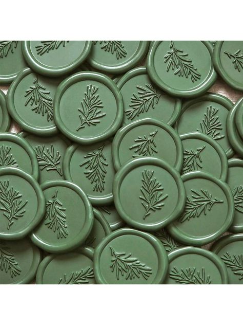 30/50 Pcs Rosemary Pattern Self-Adhesive Wax Seal Stickers For Gifts Wedding Invitation Envelope SealingI discovered amazing products on SHEIN.com, come check them out! Christmas Rosemary, Green Stickers, Wedding Invitation Envelope, Wax Seal Stickers, Stickers Wedding, Wax Art, Invitation Envelope, Seal Sticker, Green Sticker