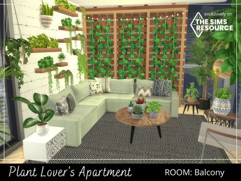 Living Room Sims 4, Apartment Patio, Sims House Plans, Apartment Balconies, Casas The Sims 4, Coastal Living Room, Sims 4 Houses, Sims 4 Build, Sims House