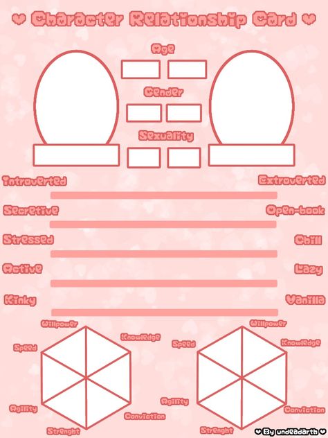 ig: @undeadarth Character Relationship Card Template, Platonic Ship Template, Character Relationship Card, Yumeship Template, Relationship Sheet, Character Relationships Chart, Understand My Ship In 5 Minutes Template, Favorite Character Template, My Ship In 5 Minutes Template