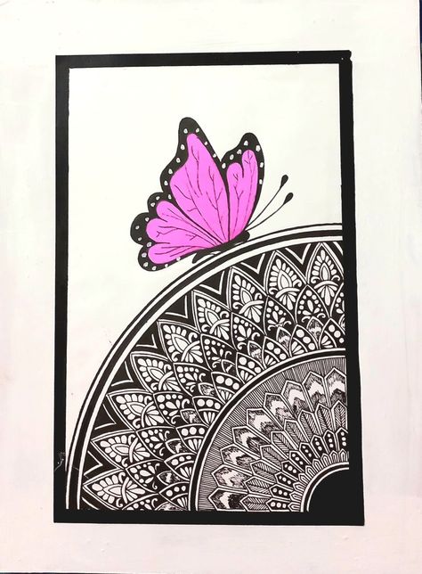 #artwork #butterfly #mandala #love #explore #drawing Mandala Art Butterfly Design, Butterfly Mandala Art, Artwork Butterfly, Explore Drawing, Mandala Card, Mandala Drawings, Easy Mandala, Easy Mandala Drawing, Butterfly Mandala