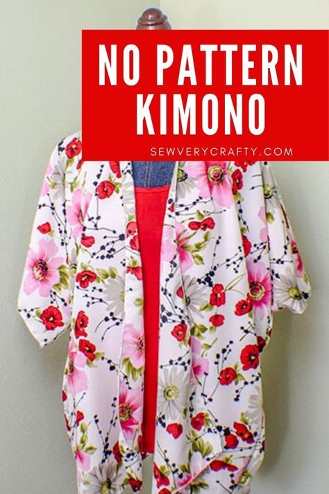 Kimono Pattern Free, Simple Kimono, Kimono Jacket Pattern, Kimono Sewing Pattern, Kids Kimono, Diy Kimono, Basic Sewing, Afrikaanse Mode, Sew Ins