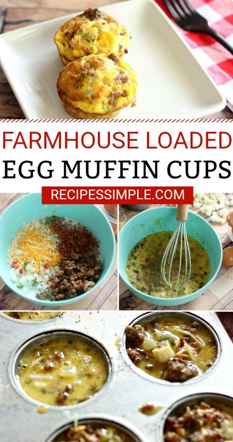 Muffin Egg Recipes, Egg Muffins With Potatoes, Potato Egg Muffins, Loaded Egg Muffins, Ham And Cheese Muffin Cups, Egg Cups Breakfast Sausage, Jumbo Egg Muffin Cups, Sausage Egg And Cheese Muffins Breakfast Cups, Egg Bites With Potatoes