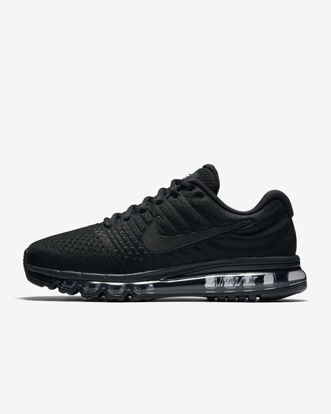 Nike Airmax 2017, Nike Air Max 2017, Nike Models, Mens Nike Air, Triple Black, Black Leather Shoes, Leather Shoes Woman, Man Running, Running Shoes For Men