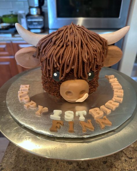 Last cake of the year 😢 Holiday baking is going to keep me busy until New Year’s Day 🤷🏻‍♀️ GF Mini Chocolate Highland Cow with Chocolate Buttercream Frosting & @satin.ice Fondant Horns ☺️ #highlandcow #cake #cakedecorating #minicake #cakedesign #cakeart #cakedecorator #glutenfree #glutenfreebaking #chocolate Highland Cow Buttercream Cake, Highland Cake, Hyland Cow Cake, Highland Cow Cake, Cow Cake, Satin Ice Fondant, Cow Cakes, Chocolate Buttercream Frosting, Bear Cakes