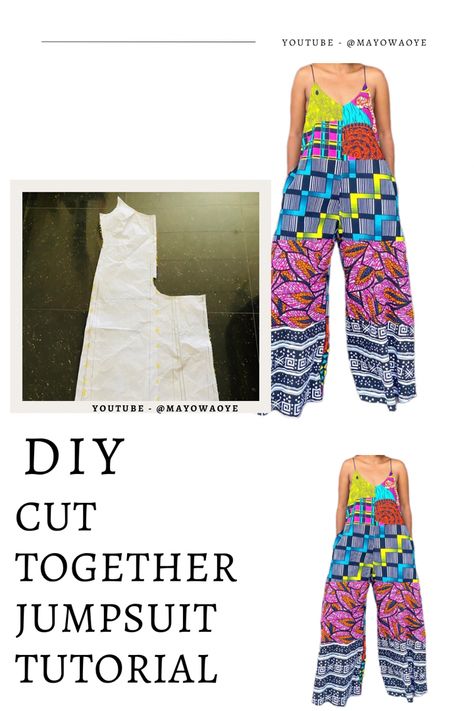 How to sew a wide leg jumpsuit step by step Envelope Jumpsuit Pattern, Easy Jumpsuit Sewing Pattern, Simple Jumpsuit Pattern, Easy Sew Jumpsuit, Easy Diy Jumpsuit, Diy Jumpsuit Pattern Free, Loose Jumpsuit Pattern Sewing Free, Boho Jumpsuit Pattern, Diy Romper Women Pattern