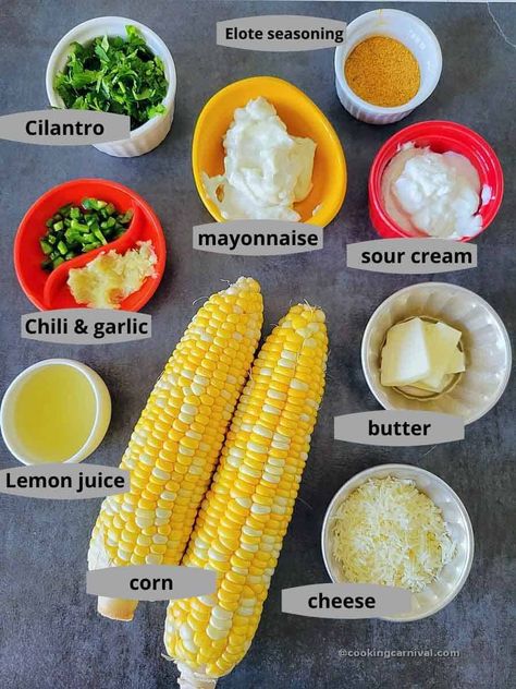 Mexican Elote Dip, Corn Food Ideas, How To Make Mexican Corn, Elote Recipe Dip, How To Make Street Corn, Elote Station Party, Elite Corn, Homemade Elote, Elotes Dip