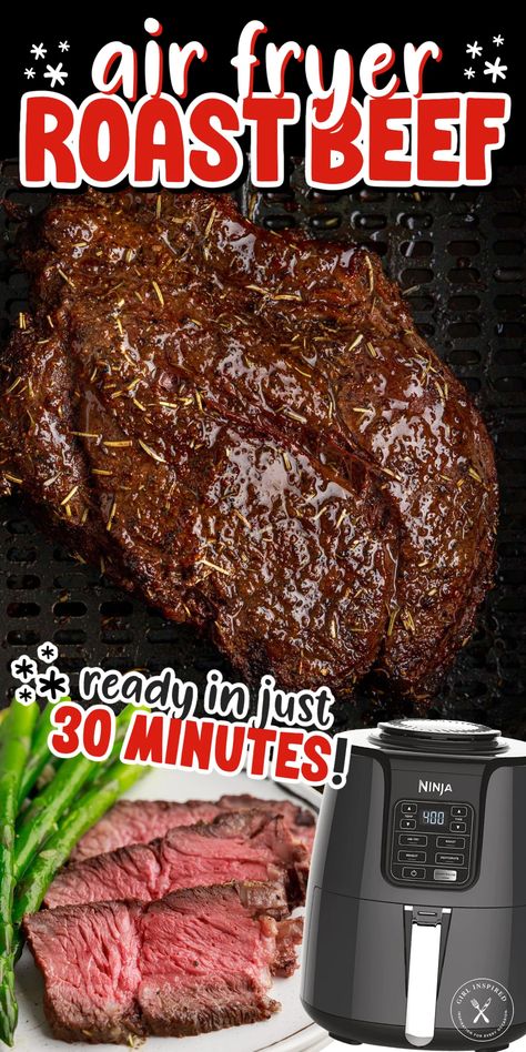 Roast In The Air Fryer, Beef In Air Fryer, Air Fryer Pot Roast, Ninja Air Fryer Pot Roast Recipes, Roast Air Fryer, Pot Roast In Air Fryer, Beef Tips Air Fryer Recipes, Beef Air Fryer, Air Fryer Pot Roast Recipes