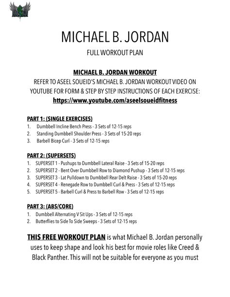 Michael B. Jordan Workout Plan.pdf - Google Drive Michael B Jordan Workout Routine, Creed Workout Plan, Michael B Jordan Creed Workout, Creed Workout Michael B Jordan, Michael B Jordan Workout, Hero Workouts, Body Workout Routine, Gym Girlie, Routine Workout