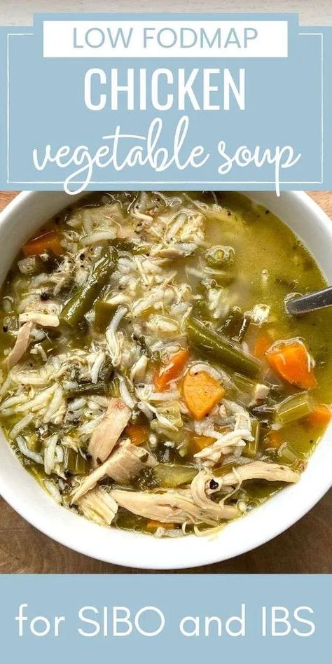 This low fodmap chicken vegetable soup with rice is the best SIBO chicken soup recipe. It is bursting with fresh flavors thanks to cilantro and fresh lemon juice. The low fodmap chicken rice soup is full of low fodmap vegetables that are great for gut health. Low Fodmap Chicken Noodle Soup, Low Fodmap Chicken And Rice Soup, Low Residue Chicken Recipes, Chicken Recipes Low Fodmap, Low Fodmap Chicken Soup Recipes, Low Fodmap Chicken Stew, Low Fodmap Pantry Staples, Aip Low Fodmap Recipes, Low Formal Recipes