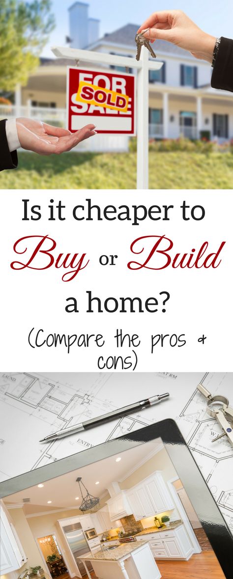 If you're planning to finally settle down in a house, you may be wondering if it's better to buy a house, or build a house. The best way to make that decision is to weigh the pros and cons of each. Here we lay out everything you need to know about buying an existing home compared with building one from scratch. Buying First Home, Buying A Condo, Looking For Houses, Build A Home, Build A House, Home Building Tips, Diy Projects To Sell, Buy A House, Buying Your First Home