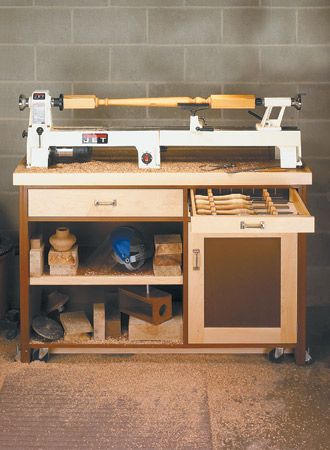 Lathe Bench Ideas, Wood Lathe For Sale, Lathe Stand, Cold Frame Plans, Woodsmith Plans, Woodworking Lathe, Woodworking Bench Plans, Wood Turning Lathe, Lathe Projects