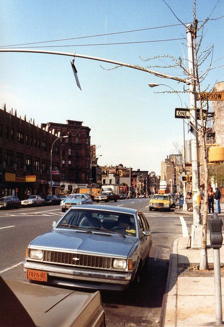 Seventh Ave and Barrow 1980 by Ed Sijmons 80s Vehicles, Manhattan Island, Visit New York City, Concept Art World, Chevy S10, Downtown Manhattan, Photography Day, Reference Drawing, Visit New York