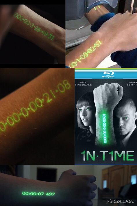 I haven't seen a tattoo inspired by one of my favourite movies 'in time' yet of the arm clock counting down the last second. It would be a pretty cool tattoo design. In Time Movie, Dinosaur Tattoos, Movie Tattoo, Cool Tattoo, Clock Tattoo, Time Clock, A Tattoo, Pretty Cool, Tattoo Design