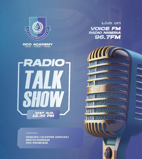 Flyer Design Radio Podcast Design, Radio Talk Show Flyer Design, Radio Background Design, Radio Show Flyer, Talk Show Flyer Design, Podcast Flyer Design, Podcast Design Graphics, Music Flyer Design, Show Flyer Design