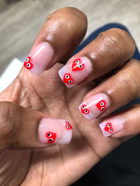 insta: 1uhlxpt2_ Play Heart Nails, Short White Nails, Play Heart, Heart Nails, White Nails, Outfit Ideas, Nails, White, Quick Saves