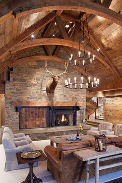 Wisconsin Cabin, Vaulted Ceiling Lighting, Northern Wisconsin, Nice House, Farmhouse Industrial, Fire Places, Rustic Coastal, Lake Home, Coastal Modern